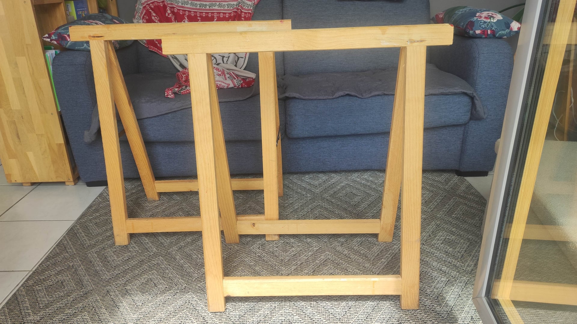 Lot de 2 Tréteaux en Bois – Idéal Chantier / Établi / Peinture