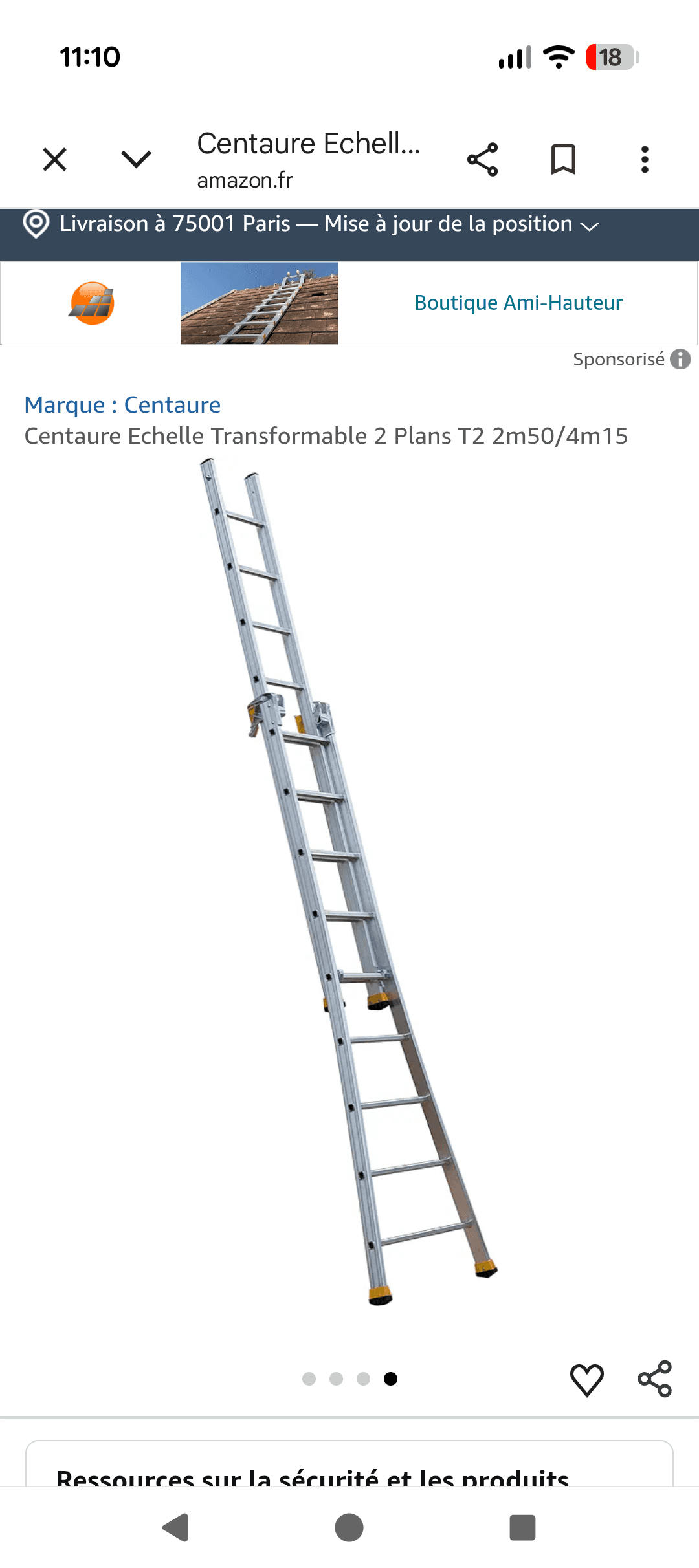 Échelle 4 mètres maximum