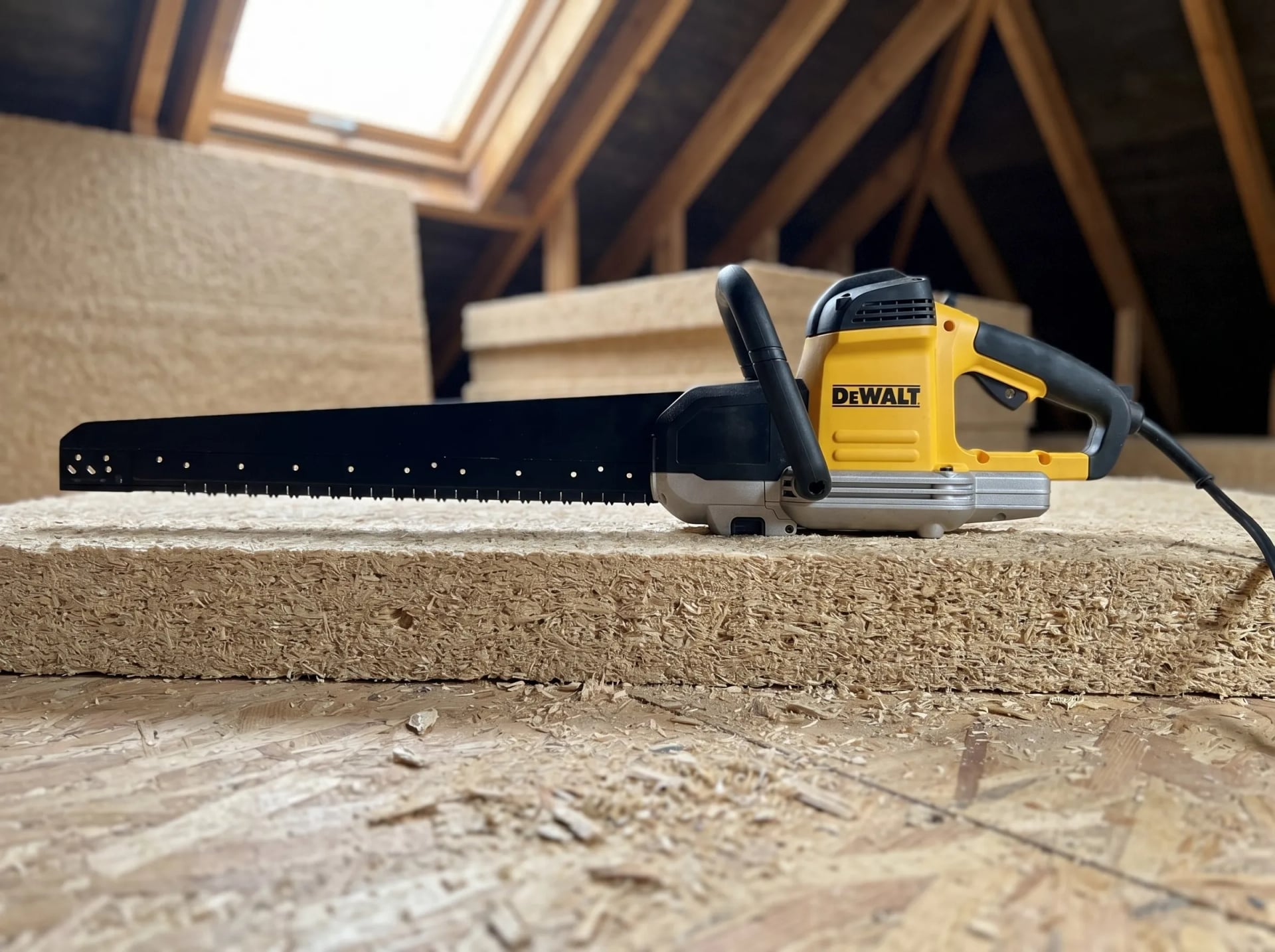 Scie alligator DeWalt - Coupe laine de bois/isolant