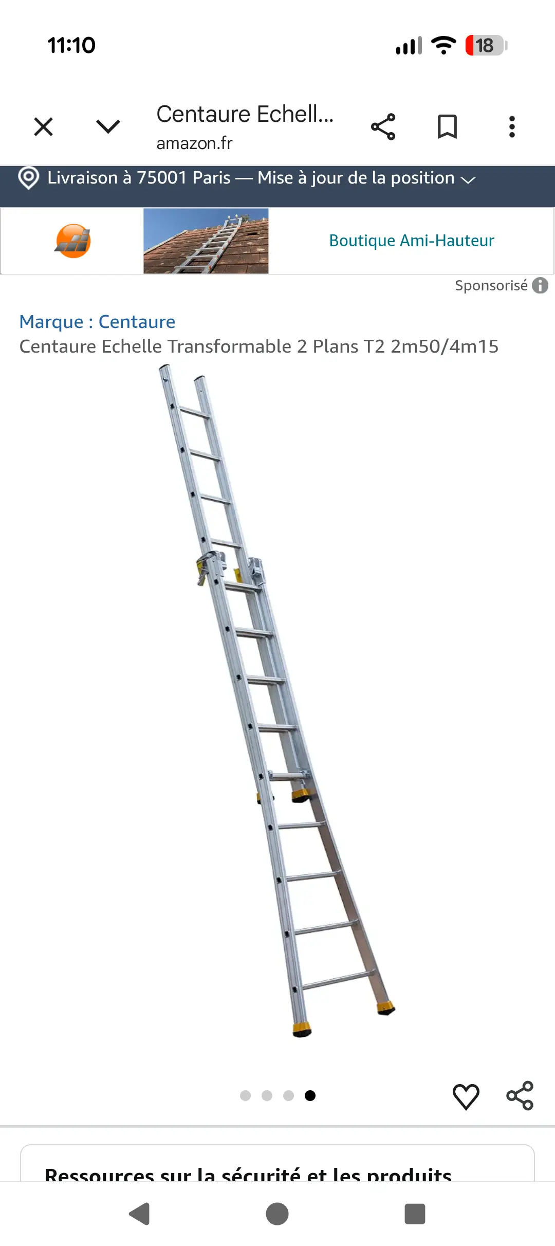 Échelle 4 mètres maximum